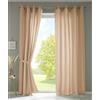 Gardinenbox Berlino 20405N2 - Set di 2 tende con occhielli, 245 x 140 cm (altezza x larghezza), colore: sabbia, opaca, in microfibra
