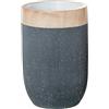 DRW Vaso in resina in colore granito e bordo simulazione legno 40 x 40 x 61 cm