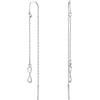JC Jeweller Carat Orecchini da donna in argento sterling 925 rodiato, a catena lunga, con zirconi, con confezione regalo, Argento, Zirconia cubica