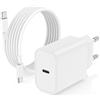 Cerdeti Caricatore iPhone 16 15, 20W Caricabatterie Rapido con 2M Cavo per iPhone 16 Pro Max/16/15 Plus/15 Pro Max, iPad 12.9/11 inch/Air/Mini Tipo C Cavetto Ricarica Apple Originale USB C Carica Batteria