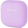 Mocarheri Custodia in Silicone Compatibile con AirPods 4 2024,Custodia protettiva in silicone per AirPods 4,Custodia antiurto in silicone morbido,LED Frontale Visibile, Viola