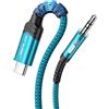 JSAUX Cavo AUX da USB C a jack da 1 m, da USB C a jack da 3,5 mm, in nylon intrecciato, per iPhone 15 Pro Max/15 Plus, Samsung Galaxy S24/S23 Ultra-verde