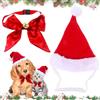 Giugio Cappello di Natale per cani, cappelli di Natale per gatti, accessori per costumi di Natale per animali domestici, fascia per animali domestici con cravatte e campane, dimensioni regolabili cappello