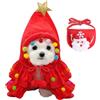 TYXHXTF Costume di Natale per cane e gatto, accessorio per abiti, vestiti con asciugamano bavaglino fondo Babbo Natale rosso