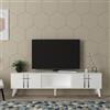 Hanah Home Supporto per TV, melammina, Bianco, Taglia Unica