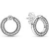 Pandora Pavé & Logo Kreis beidseitig tragbare Ohrstecker 299486C01 Orecchini