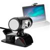 Qukaim Webcam USB 2.0 720P HD USB webcam, fotocamera desktop e laptop con microfono integrato, rotazione a 360°, luce LED, nero