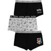 United Labels Confezione da 3 boxer da uomo Harry Potter, nero grigio, mutande in cotone, retrò, intimo uomo, nero/grigio, XXL