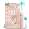 Silodent Spazzolino sonico Silodent | Spazzolino elettrico con setole antisettiche | Spazzolino da denti premium Champagne con 5 programmi e custodia da viaggio | Testine compatibili con Philips Sonicare