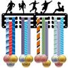 CREATCABIN Appendiabiti per Medaglie da Calcio Espositore per Medaglie da Calcio Rack Sport Premi in Metallo da Appendere Premi per Decorazioni in Ferro Piccolo per Parete Home Badge Race 29x13cm