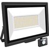 SKYWORLD Fari LED da Esterno,150W Faretto LED da Esterno con Sensore di Movimento 1 pezzi,Bianco Caldo Super Luminosa Faro LED Esterno per Interno Esterno Giardino Cortile Partito