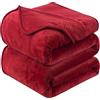 HOZY Plaid Coperta Pile Matrimoniale Antistatica - Super Morbido Coperta leggera e Calda - Adatta per Copriletto Copriletto e Copridivano - Rosso Grande 130x150cm