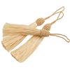 VAPKER - 20 nappine segnalibro, 15 cm, colore: beige, con testa a forma di ananas, nappine in morbida simil seta, con fili, con passante da 6 cm, per chiavi, orecchini, gioielli, progetti fai da te e