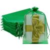 G2PLUS 50PCS Verde Sacchetti Organza 20x30CM Regalo con Coulisse per Matrimonio, Confetti, Caramella, Gioielli