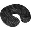 WELLGRO Cuscino Cervicale Con Rivestimento Rimovibile, In Memory Foam, Chiusura Lampo, Con Linguetta Per Il Trasporto, Ca. 28 X 28 X 9 Cm, Nero Con Scritta
