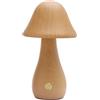 Gotrain Lampada a fungo per camera da letto, 3 luci touch dimmerabili, luce notturna a fungo, lampada da comodino a LED in legno, lampada da tavolo per soggiorno, ricarica USB, luce notturna wireless