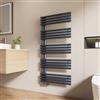 EMKE Scaldasalviette termoarredo a acqua calda per bagno, 1265 x 600 mm, Tubo rotondo Porta asciugamani, Scaldasalviette con attacchi laterali,Antracite 776W