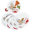 MamboCat Alberto - Set di 6 piatti per pizza, Ø 30,5 cm, per 6 persone, grandi piatti per pizza con fumetti in porcellana, piatto da portata XL