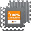 BodenMax Tappeto fitness a incastro in EVA conDOPPIA AZIONE ANTISCIVOLO [+100% protezione antiscivolo] per allenamento e attrezzatura fitness | 32 x 32 x 1 cm | 12 Pezzi | Grigio