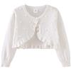 Alunsito Cappotto capispalla per bambino in maglione cardigan a maniche lunghe con volant per neonata per l'autunno primavera 90 bianco 2-3 anni