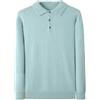 Niiyyjj Uomo 100% Visone Cashmere Maglia Polo Maglione Tinta Unita Lavorato A Maglia Henley Pullover Business Jumper, Menta Gn, XXX-Large