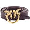 Pinko Love Berry Simply H2 Belt Vite, Cintura Donna, Viola Zucchella-antique Gold, M