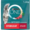 PURINA ONE BIFENSIS STERILCAT cibo secco per gatti sterilizzati, ricco di manzo, confezione da 6 (6 x 1,4 kg)
