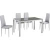 Set da pranzo tavolo e 4 sedie grigio
