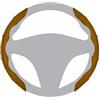 BROVACS SWT2021LBR SWT2021LBR - Coprivolante per auto in pelle scamosciata, universale, antiscivolo, a forma di D, 35,5-40,6 cm, segmentato, in ABS scamosciato, velluto marrone chiaro