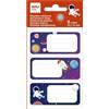 Apli Kids 19017 - Etichette scolastiche modello Planeta per identificare libri e oggetti - 3 motivi diversi 9 etichette