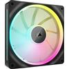 CORSAIR iCUE LINK LX140 RGB 140 mm PWM Ventola Confezione Singola - Doppio Anello Luminoso - Richiede iCUE LINK System Hub (Venduto Separatamente) - Tecnologia CORSAIR AirGuide - Nero