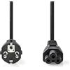 NEDIS Power Cable | Schuko Male | IEC-320-C5 | Straight | Nichel Plated | 5.00 m | Round | PVC | Nero | sacchetto di plastica
