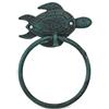 Hampton Nautical Seaworn - Porta asciugamani in ghisa, motivo tartaruga, 17,8 cm, colore: Blu