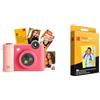 KODAK Smile+ Fotocamera digitale istantanea 2 in 1 e stampante fotografica wireless Bluetooth + carta fotografica premium KODAK 2x3 50 fogli, Fotocamera + 50 fogli, Fucsia
