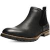 Bruno Marc Stivali da Uomo Chelsea Boots Impermeabili Stivaletti Elastico Outdoor Vintage Ankle Boot Classic Ankle Stivaletto in Pelle,Size 47,Nero,PHILLY-2