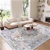 Homcomodar Tappeto Salotto Classico 160x230cm Blu Tappeti Camera da Letto Antiscivolo Tappeto Soggiorno Lavabile Tappeti Pelo Corto Grandi Dimensioni