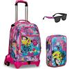 SJ Gang Trolley Scuola JACK 3 Ruote - CLACK IT GIRL + Astuccio Scuola SPEED CASE - CLACK IT GIRL + Occhiali da Sole Bambini