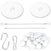 CiShow 60 ganci autoadesivi da soffitto per montaggio a soffitto, gancio autoadesivo, gancio per soffitto senza foratura, gancio adesivo impermeabile, gancio da parete, 20 pezzi, gancio a forma di S, 10