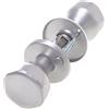 Aqbau® Pomello per porta girevole su rosetta rotonda, set completo di bottoni e viti (argento)