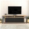 Hanah Home Supporto per TV, melammina, Quercia Nera, Taglia Unica