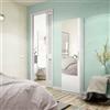 Dmora Scarpiera Eugene, Armadio portascarpe Alta a 1 Anta, Mobile portascarpe Moderno, Armadio da Ingresso con Specchio, 50x22h180 cm, Bianco