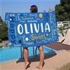 NIBESSER Telo Mare Personalizzato con Nome Telo Mare Microfibra Grande 75x150 cm Asciugamano Mare Antisabbia ad Asciugatura Rapida Morbido per Piscina Sauna Viaggio, A- Azzurro