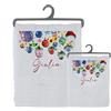 Generico Set 2 Asciugamani Bagno Personalizzati con Iniziale Nome e Palline Natale 100% cotone made in Italy Asciugamano Viso Asciugamano Ospite Bianco Stampa Idea Regalo Doccia Biancheria Casa Christmas