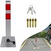 NAIZY Absperrpfosten 1x Palo Pieghevole Quadrato con Chiave e Adesivi Riflettenti per Parcheggio