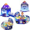 WillingHeart Tenda Gioco 3 in 1 Razzo Spaziale con Tunnel e Piscina Palline Set Pieghevole Portatile Interni Esterni Perfetto per Bambini Maschietti Femminucce Regalo Occasione Speciale Compleanni Feste Natale