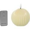 DRW Set di 4 candele a sfera di cera e LED con telecomando, colore avorio, 10 x 10 x 9 cm