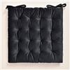 ROOM99 Nova - Cuscino per sedia, 40 x 40 cm, con nastri, per esterni, in velluto, colore nero