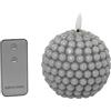 DRW Set di 4 candele a sfera di cera con LED e telecomando colore grigio 10x10x9 cm