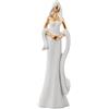 DRW Figura di una donna con scialle in ceramica in bianco e oro 15x10x44 cm