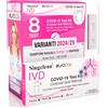 Eurocali 8x Tamponi COVID 19 - Test Nuove Varianti 2025 - Tamponi Rapidi Nasali Certificati per Uso Domestico, Risultato Rapido - Singclean IVD